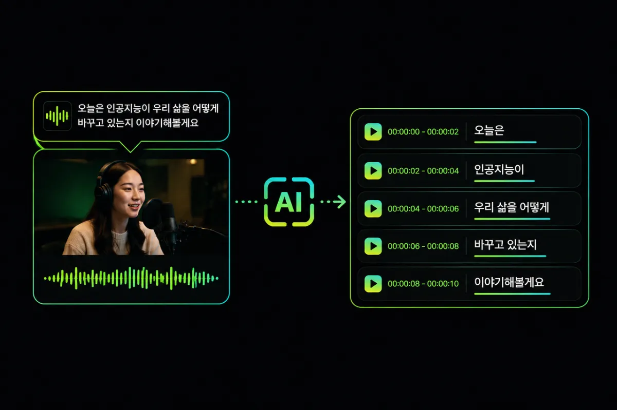 AI-powered Korean subtitle timeline with smart phrase splitting and spacing