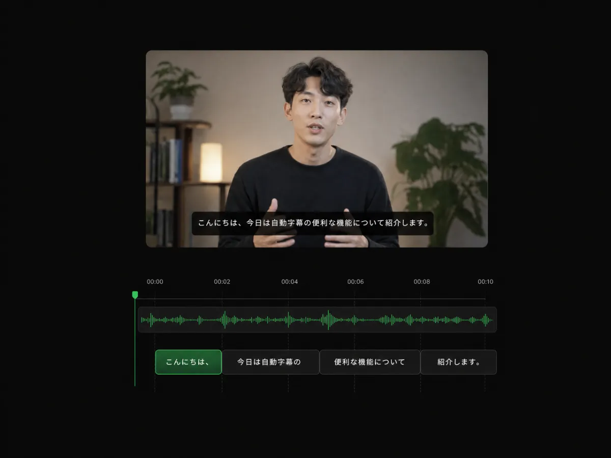 WayinVideo AI-powered Japanese subtitle timeline with smart sentence splitting