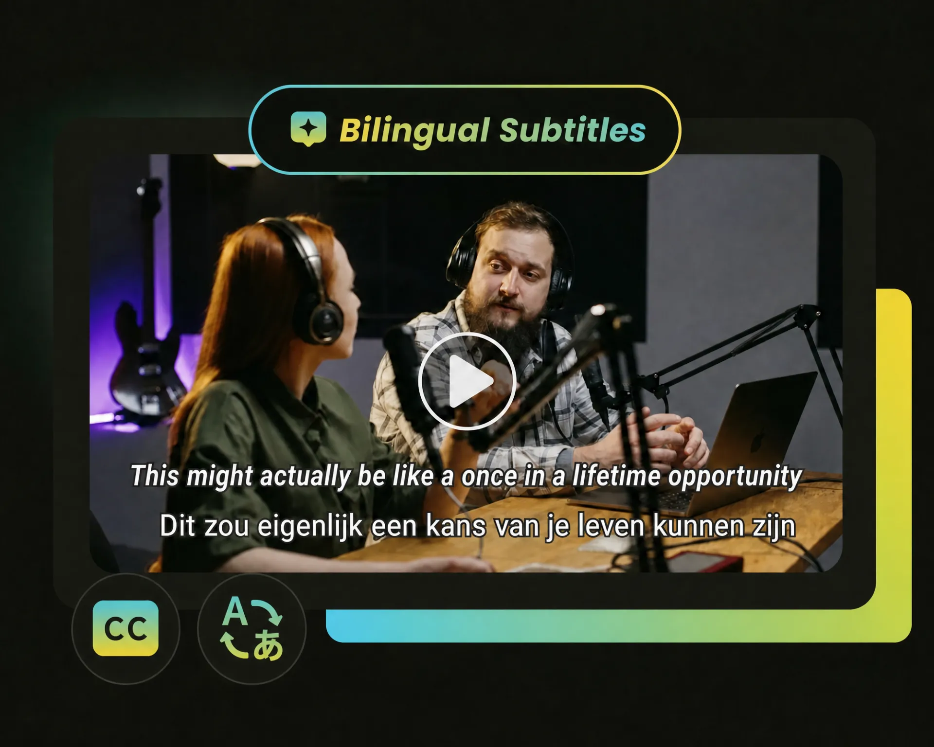 Generate Dutch bilingual subtitles with 100+ languages free online with AI.