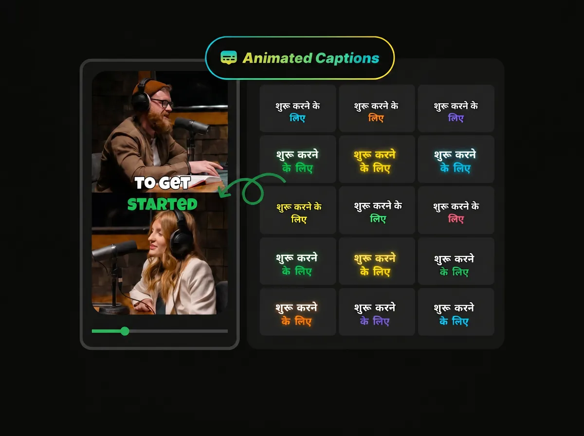 WayinVideo subtitle editor showing options to manually adjust text, fonts, colors, and animations.