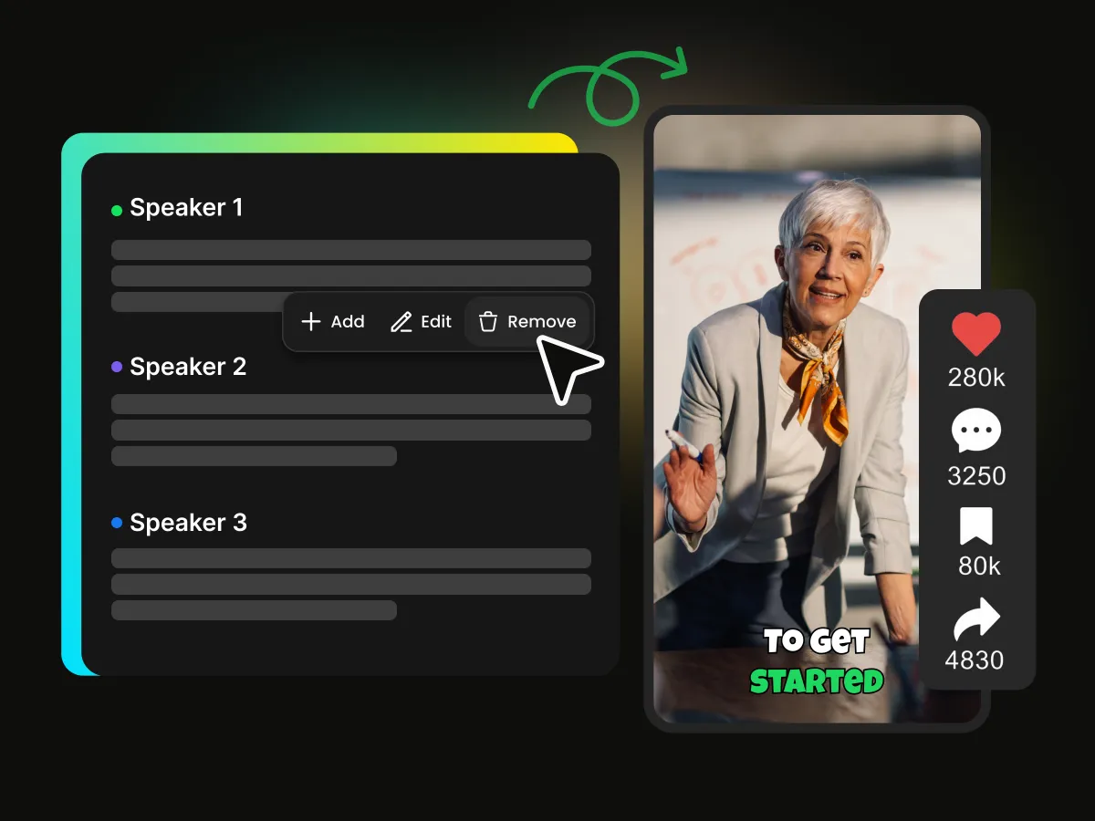 Influencer editing social media videos with captions and visual effects in WayinVideo.