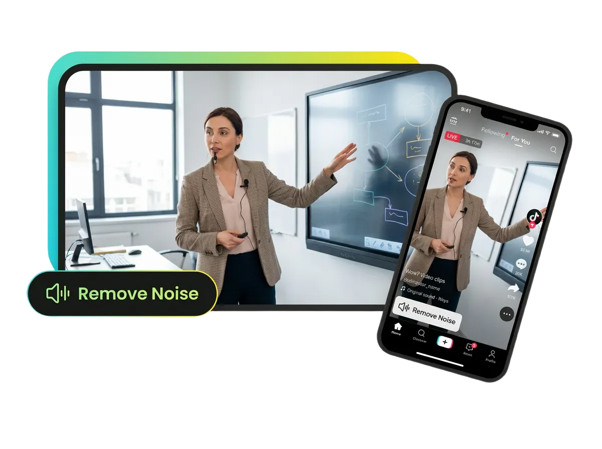 Clean background room echo from online course video.